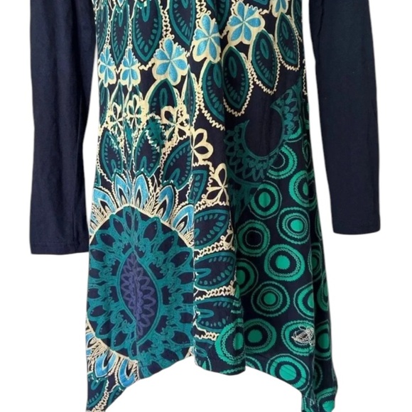 Desigual tunic dress blue multicolor mandala long sleeve cotton Size M - Picture 5 of 9